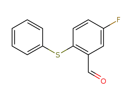 Molecular Structure of 1158577-41-3 ((4-fluoro-2-formylphenyl)phenylthioether)
