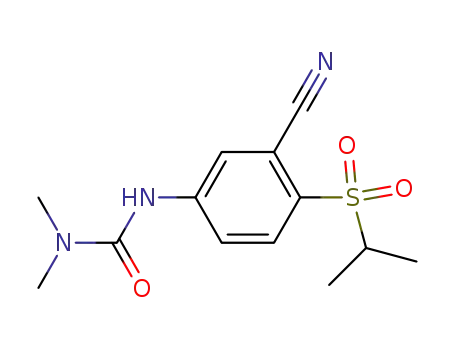 Molecular Structure of 918813-19-1 (Urea, N'-[3-cyano-4-[(1-methylethyl)sulfonyl]phenyl]-N,N-dimethyl-)