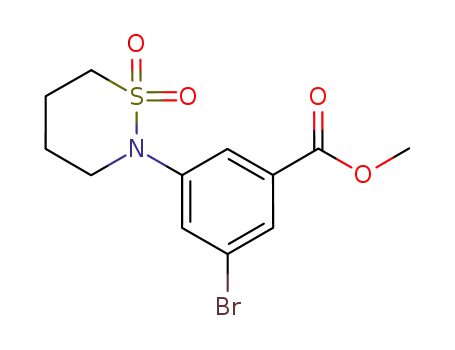 3-bromo-5-(1,1-dioxo-1λ6-[1,2]thiazinan-2-yl)-benzoic acid methyl ester
