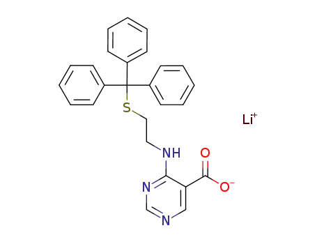 Molecular Structure of 885685-56-3 (lithium 4-{[20(tritylthio)ethyl]amino}pyrimidine-5-carboxylate)