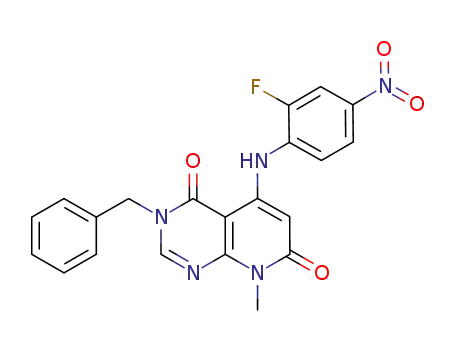3-benzyl-5-(2-fluoro-4-nitrophenylamino)-8-methylpyrido[2,3-d]pyrimidine-4,7(3H,8H)-dione