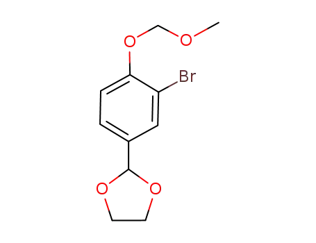 Molecular Structure of 162271-46-7 (1,3-Dioxolane, 2-[3-bromo-4-(methoxymethoxy)phenyl]-)