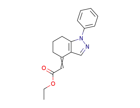 Molecular Structure of 76571-82-9 (Acetic acid, (1,5,6,7-tetrahydro-1-phenyl-4H-indazol-4-ylidene)-, ethyl
ester)