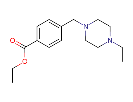 Molecular Structure of 1044872-36-7 (4-(4-ethyl piperazin-1-ylmethyl)-benzoic acid ethyl ester)