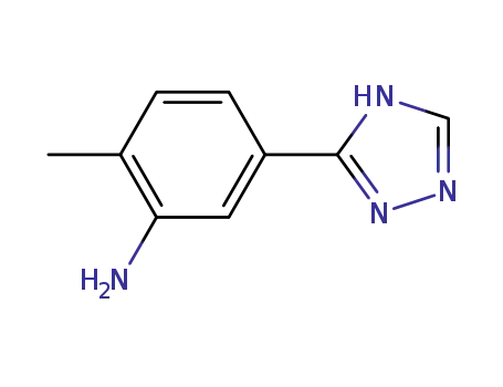 Molecular Structure of 482344-75-2 (Benzenamine, 2-methyl-5-(1H-1,2,4-triazol-3-yl)-)