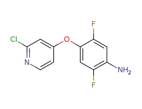 Molecular Structure of 1225278-65-8 (BenzenaMine, 4-[(2-chloro-4-pyridinyl)oxy]-2,5-difluoro-)