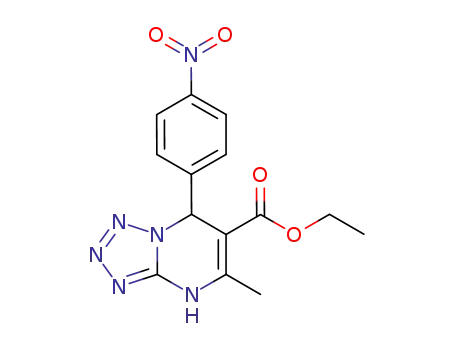 Molecular Structure of 476364-90-6 (TETRAZOLO[1,5-A]PYRIMIDINE-6-CARBOXYLIC ACID, 1,7-DIHYDRO-5-METHYL-7-(4-NITROPHENYL)-, ETHYL ESTER)