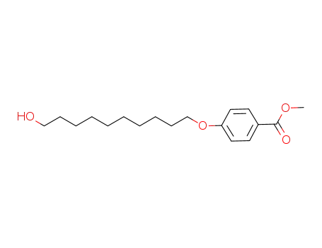 Molecular Structure of 193977-76-3 (Benzoic acid, 4-[(10-hydroxydecyl)oxy]-, methyl ester)
