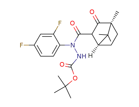 Bicyclo[2.2.1]heptane-2-carboxylic acid, 4,7,7-trimethyl-3-oxo-,
1-(2,4-difluorophenyl)-2-[(1,1-dimethylethoxy)carbonyl]hydrazide,
(1S,4S)-