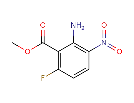 Molecular Structure of 346691-23-4 (METHYL 2-AMINO-6-FLUORO-3-NITROBENZOATE)