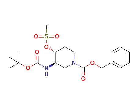 (3R,4R)-benzyl 3-(tert-butoxycarbonylamino)-4-(methylsulfonyloxy)-piperidine-1-carboxylate