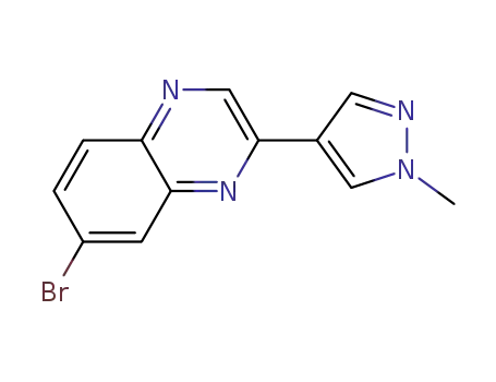 Molecular Structure of 1083325-87-4 (7-bromo-2-(1-methyl-1H-pyrazol-4-yl)Quinoxaline)
