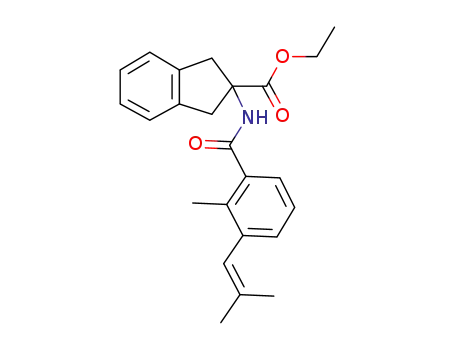 Molecular Structure of 1092449-75-6 (2-[2-methyl-3-(2-methyl-1-propenyl)benzoylamino]indan-2-carboxylic acid ethyl ester)