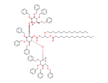 3,4,5-tri-O-benzyl-2,6-di-O-(2,3,4,6-tetra-O-benzyl-α-D-mannopyranosyl)-1-O-(1-O-hexadecanoyl-2-O-hexadecyl-sn-glycero-3-carbonyloxy)-D-myo-inositol