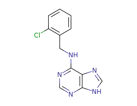 Molecular Structure of 20366-86-3 (1H-Purin-6-amine, N-[(2-chlorophenyl)methyl]-)