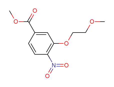 Molecular Structure of 1176327-21-1 (methyl 3-(2-methoxyethoxy)-4-nitrobenzoate)