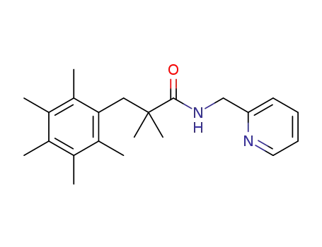 Molecular Structure of 1308788-52-4 (2,2-dimethyl-3-(2,3,4,5,6-pentamethylphenyl)-N-(pyridin-2-ylmethyl)propanamide)