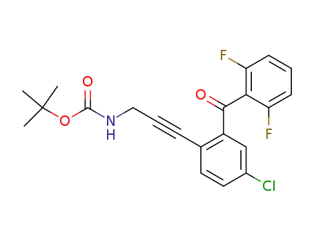 Molecular Structure of 869366-03-0 ([3-[4-Chloro-2-(2,6-difluorobenzoyl)phenyl]prop-2-ynyl]carbamic acid tert-butyl ester)
