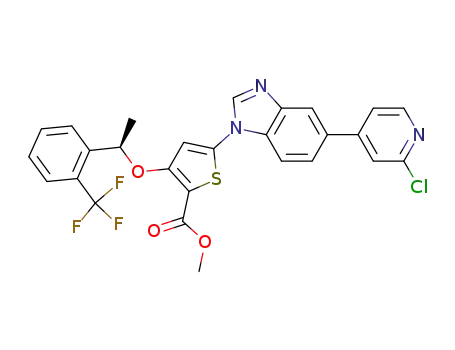 methyl 5-[5-(2-chloropyridin-4-yl)-1H-benzimidazol-1-yl]-3-({(1R)-1-[2-(trifluoromethyl)phenyl]ethyl}oxy)thiophene-2-carboxylate
