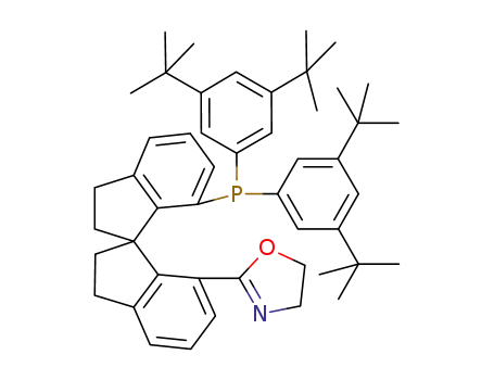 Molecular Structure of 1040274-18-7 (Oxazole,2-[(1S)-7'-[bis[3,5-bis(1,1-dimethylethyl)phenyl]phosphino]-2,2',3,3'-tetrahydro-1,1'-spirobi[1H-inden]-7-yl]-4,5-dihydro-)