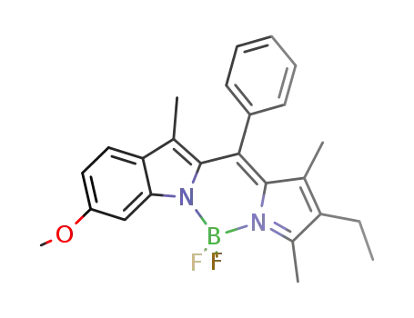 Molecular Structure of 1353548-02-3 ((MeO(H<sub>3</sub>C)C<sub>8</sub>H<sub>3</sub>NC(C<sub>6</sub>H<sub>5</sub>)C<sub>4</sub>N(CH<sub>3</sub>)2(CH<sub>2</sub>CH<sub>3</sub>))BF<sub>2</sub>)