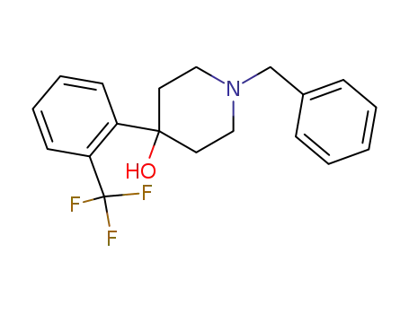 Molecular Structure of 208989-32-6 (4-Piperidinol, 1-(phenylmethyl)-4-[2-(trifluoromethyl)phenyl]-)