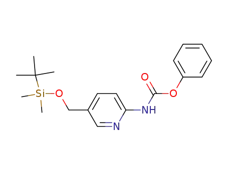 Molecular Structure of 1018447-30-7 (phenyl 5-((tert-butyldimethylsilyloxy)methyl)pyridin-2-ylcarbamate)
