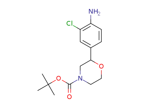 Molecular Structure of 1400997-62-7 (tert-butyl (RS)-2-(4-amino-3-chlorophenyl)morpholine-4-carboxylate)