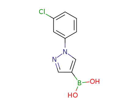 Molecular Structure of 1072945-88-0 (1-(3-Chlorophenyl)-1H-pyrazol-4-ylboronic acid)