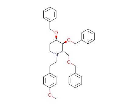 Molecular Structure of 1600532-65-7 ((2S,3S,4R)-1-(4-methoxyphenethyl)-3,4-bis(benzyloxy)-2-(benzyloxymethyl)piperidine)
