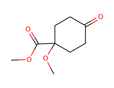 Molecular Structure of 1622928-67-9 (methyl 1-methoxy-4-oxocyclohexane-1-carboxylate)