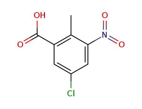 Molecular Structure of 154257-81-5 (5-Chloro-2-Methyl-3-nitro-benzoic acid)