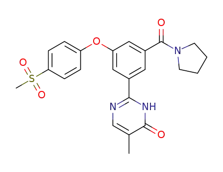 5-methyl-2-(3-(4-(methylsulfonyl)phenoxy)-5-(pyrrolidine-1-carbonyl)phenyl)pyrimidin-4(3H)-one