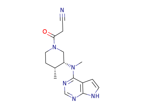 3-((3R,4R)-rel-4-Methyl-3-(methyl(7H-pyrrolo[2,3-d]pyrimidin-4-yl)amino)piperidin-1-yl)-3-oxopropanenitrile