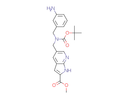 5-{[tert-butoxycarbonyl-(3-aminobenzyl)-amino]-methyl}-1H-pyrrolo[2,3-b]pyridine-2-carboxylic acid methyl ester
