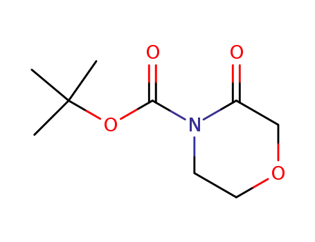 Molecular Structure of 142929-48-4 (4-Morpholinecarboxylic acid, 3-oxo-, 1,1-dimethylethyl ester)
