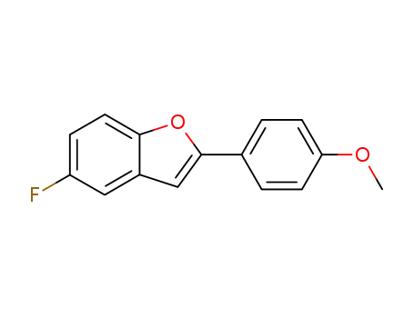 Molecular Structure of 65540-47-8 (Benzofuran, 5-fluoro-2-(4-methoxyphenyl)-)