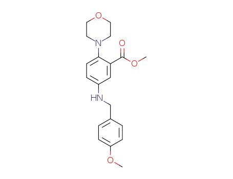 Molecular Structure of 847467-59-8 (methyl 5-[(4-methoxybenzyl)amino]-2-(4-morpholinyl)benzoate)