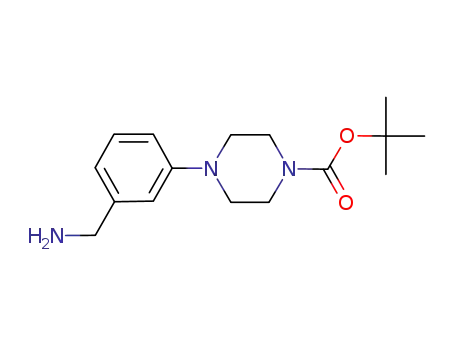Molecular Structure of 889948-55-4 (4-(3-AMINOMETHYL-PHENYL)-PIPERAZINE-1-CARBOXYLIC ACID TERT-BUTYL ESTER)