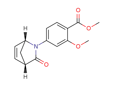 Molecular Structure of 1311258-54-4 (methyl 2-methoxy-4-((1R,4S)-3-oxo-2-azabicyclo[2.2.1]hept-5-en-2-yl)benzoate)