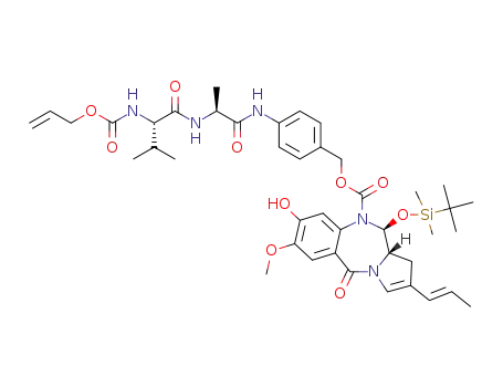 (11S,11aS)-4-((S)-2-((S)-2-(allyloxycarbonylamino)-3-methylbutanamido)propanamido)benzyl 11-(tert-butyldimethylsilyloxy)-8-hydroxy-7-methoxy-5-oxo-2-((E)-prop-1-enyl)-11,11a-dihydro-1H-benzo[e]pyrrolo[1,2-a][1,4]diazepine-10(5H)-carboxylate