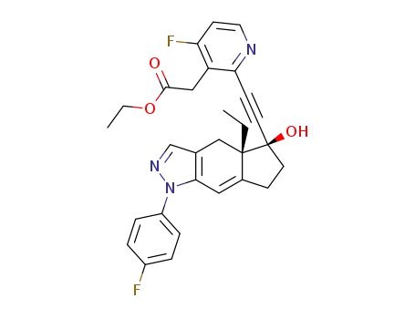 ethyl (2-{2-[(4aS,5R)-4a-ethyl-1-(4-fluorophenyl)-5-hydroxy-1,4,4a,5,6,7-hexahydrocyclopenta[f]indazol-5-yl]ethynyl}-4-fluoropyridin-3-yl)acetate