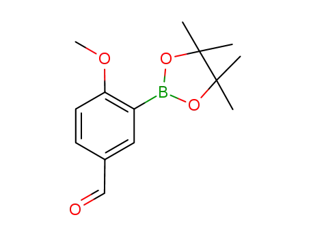 Molecular Structure of 443776-90-7 (4-Methoxy-3-(tetramethyl-1,3,2-dioxaborolan-2-yl)benzaldehyde)