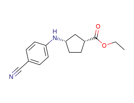 Molecular Structure of 1332365-10-2 (ethyl (1R,3S)-3-(4-cyanophenylamino)cyclopentanecarboxylate)