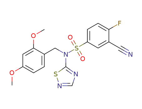 3-cyano-N-[(2,4-dimethoxyphenyl)methyl]-4-fluoro-N-(1,2,4-thiadiazol-5-yl)benzene-1-sulfonamide