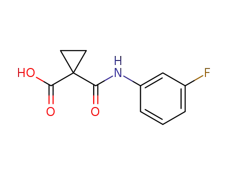 Molecular Structure of 1247859-37-5 (1-((3-fluorophenyl)carbamoyl)cyclopropane-1-carboxylic acid)