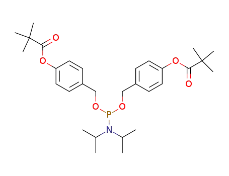 Molecular Structure of 151239-28-0 (Bis(4-pivaloyloxybenzyl) N,N-diisopropylphosphoramidite)