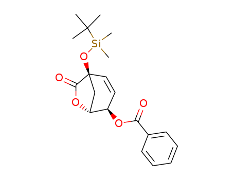Molecular Structure of 105539-79-5 (6-Oxabicyclo[3.2.1]oct-2-en-7-one,
4-(benzoyloxy)-1-[[(1,1-dimethylethyl)dimethylsilyl]oxy]-, (1R,4R,5R)-)