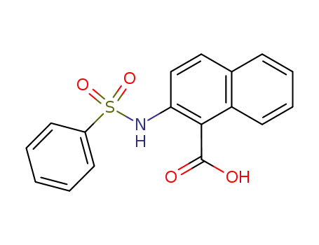 Molecular Structure of 677290-81-2 (1-Naphthalenecarboxylic acid, 2-[(phenylsulfonyl)amino]-)
