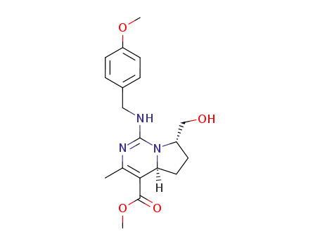 7-hydroxymethyl-1-(4-methoxy-benzylamino)-3-methyl-4a,5,6,7-tetrahydro-pyrrolo[1,2-c]pyrimidine-4-carboxylic acid methyl ester